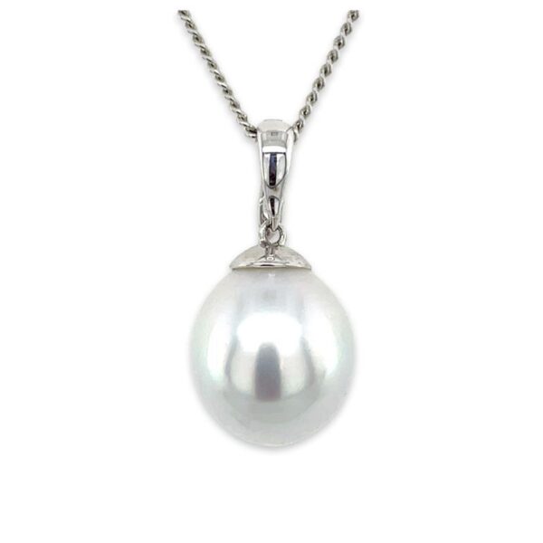 9ct White Gold 10-11mm South Sea Pearl Enhancer Pendant