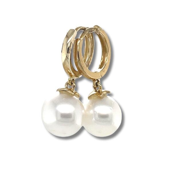 9ct Gold 8-9mm South Sea Pearl Huggie Hoops