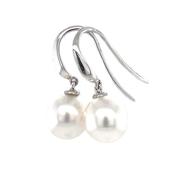 9ct White Gold 8mm South Sea Pearl Hooks