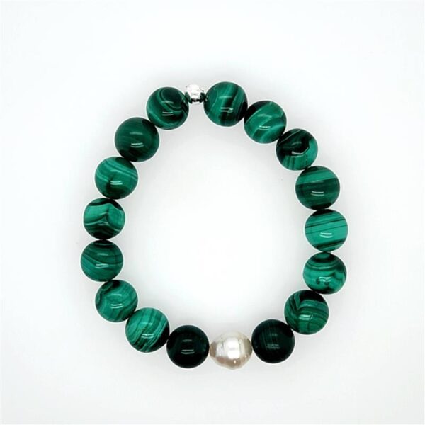 Arafura Collection South Sea Pearl & Malachite Bracelet