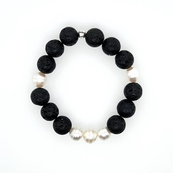 Arafura Collection South Sea Pearl & Lava Bead Bracelet