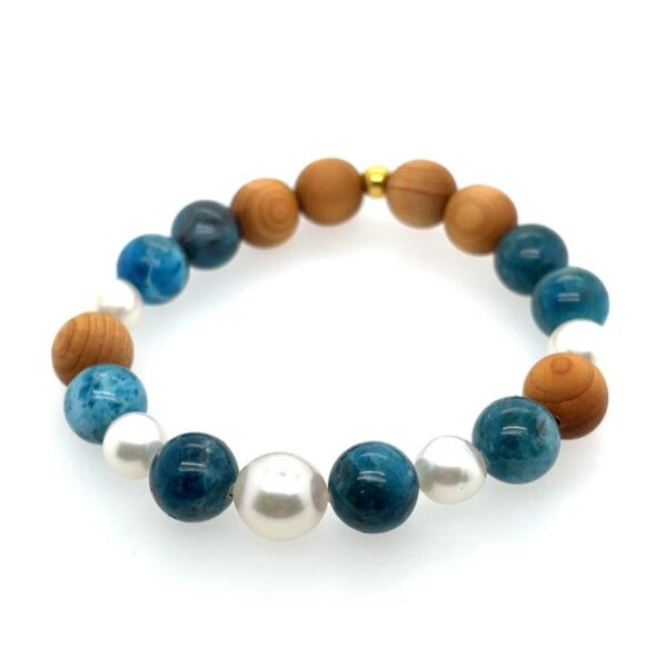 Arafura Collection South Sea Pearl With Apatite & Sandalwood Bracelet