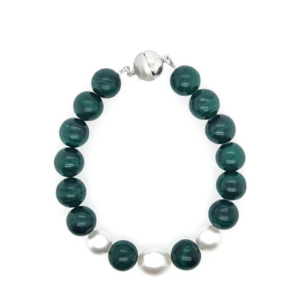 Arafura Collection South Sea Pearl & African Malachite Bracelet