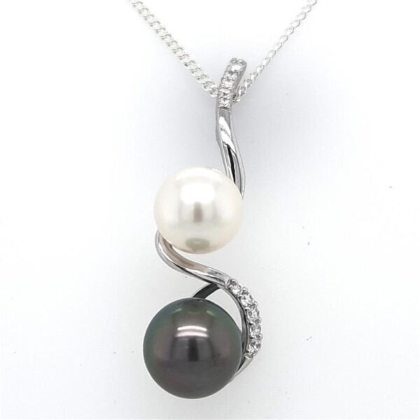 Sterling Silver South Sea & Tahitian Pearl Pendant