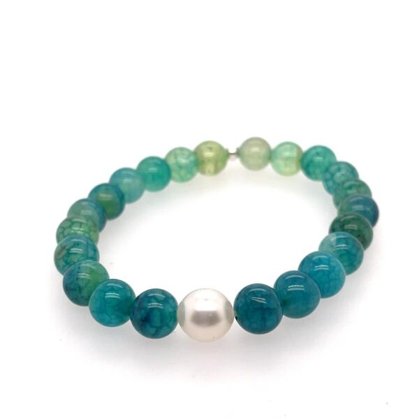 Arafura Collection South Sea Pearl & Sea Green Agate Bracelet