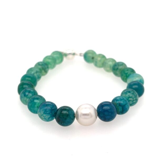 Arafura Collection South Sea Pearl & Sea Green Agate Bracelet