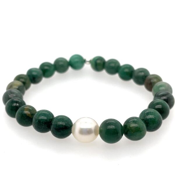 Arafura Collection South Sea Pearl & African Jade Bracelet