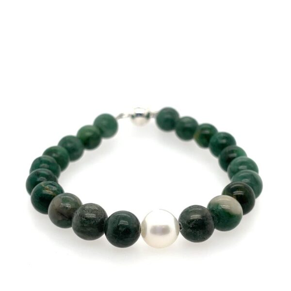 Arafura Collection South Sea Pearl & African Jade Bracelet