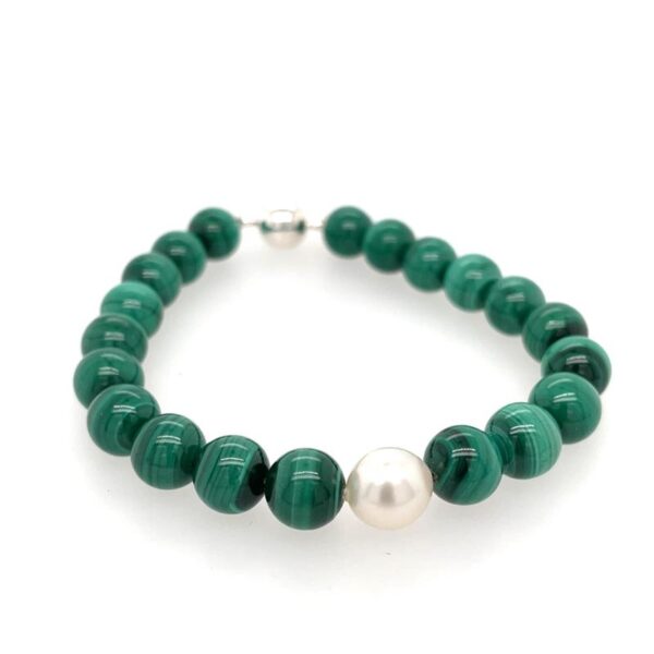 Arafura Collection South Sea Pearl & Malachite Bracelet