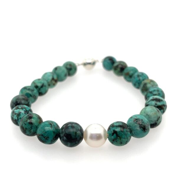 Arafura Collection South Sea Pearl & African Turquoise Bracelet