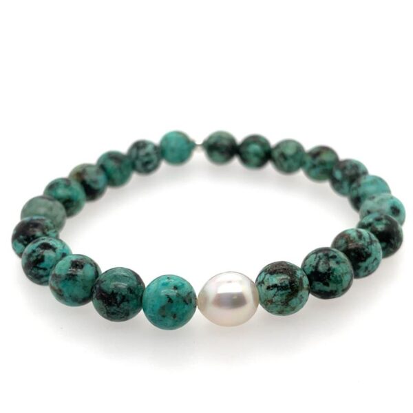 Arafura Collection South Sea Pearl & African Turquoise Bracelet